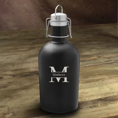 Stamped Personalized Stainless Black Matte Growler JDS Personalized Gifts | Wayfair North America
