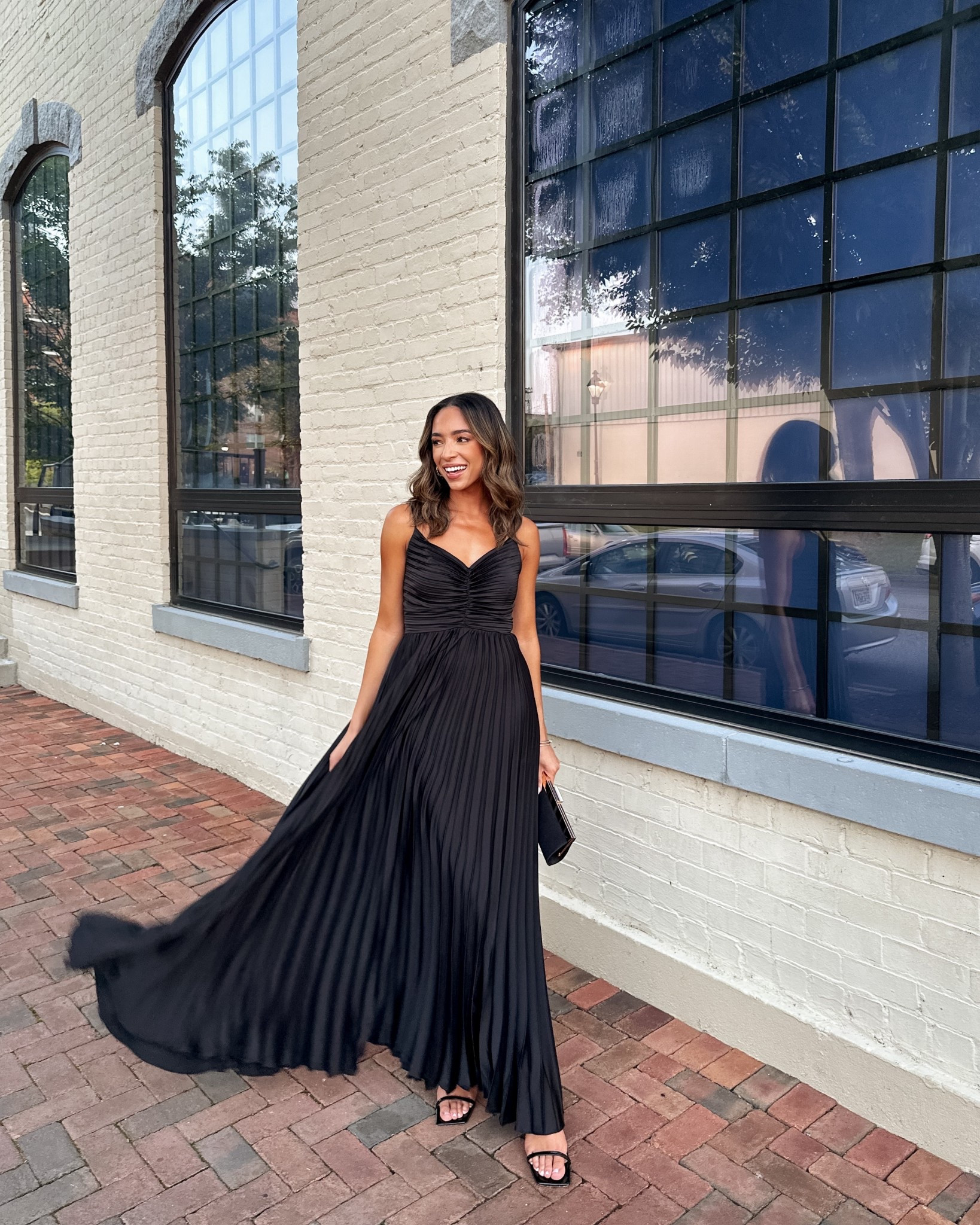 black plisse dress Petal and Pup Women's Melody Plisse Halter Maxi Dress