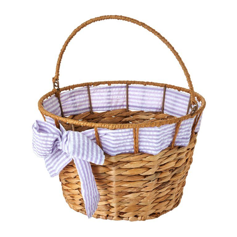 Way To Celebrate Water Hyacinth Purple Basket | Walmart (US)