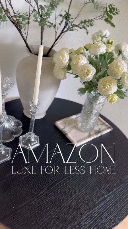 Amazon luxe for less home decor including these gorgeous faux ranunculus, vintage inspired candlesticks, designer look for less throw blanket, candle warmer lamp, boucle pillow covers, faux greenery stems and vases!

#LTKfindsunder100 #LTKfindsunder50 #LTKhome