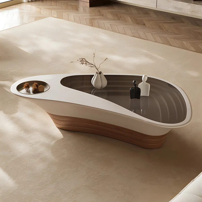 No Assembly Required Uniquely Designed Abyssal Vortex Shaped Coffee Table | Wayfair North America