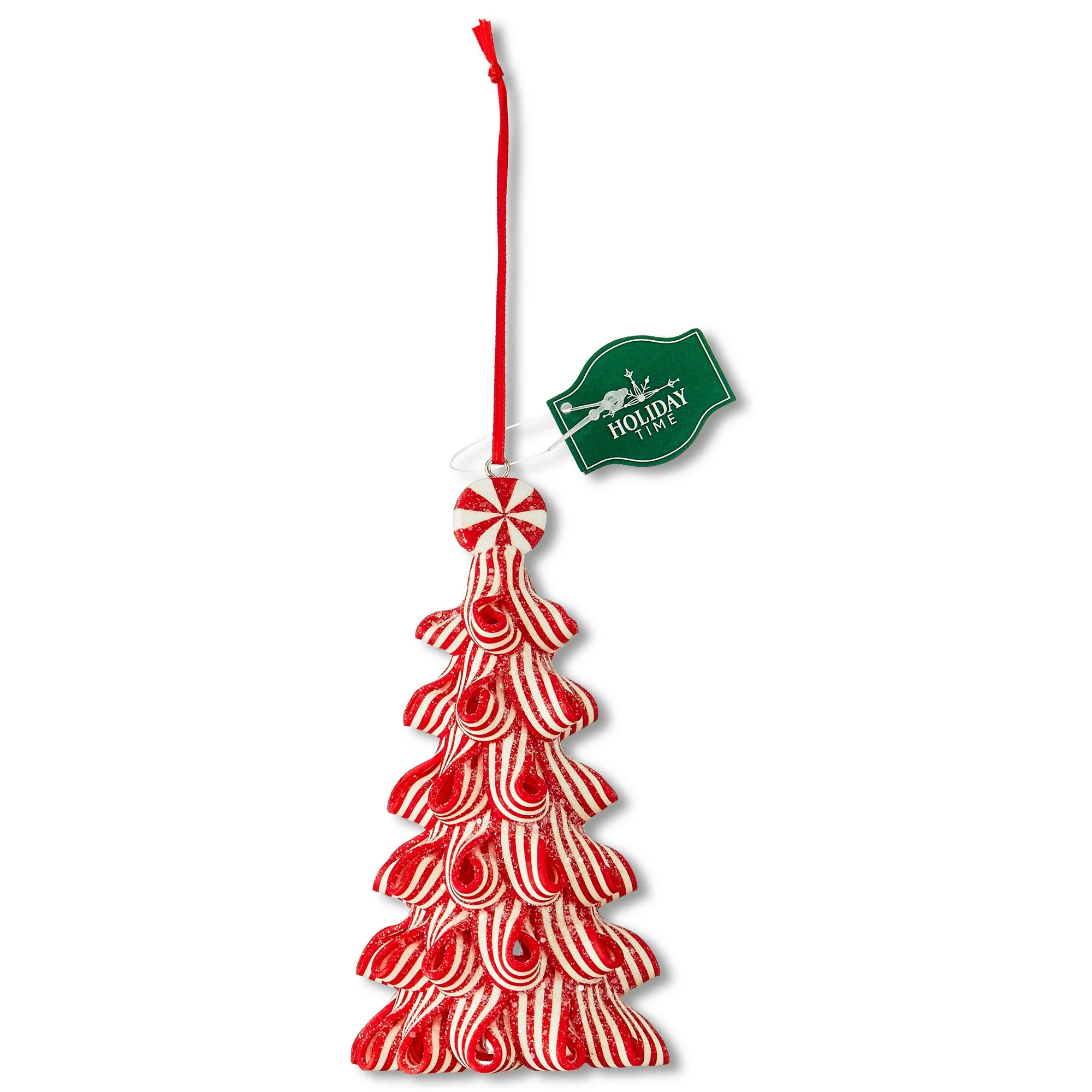 Red and White Ribbon Candy Christmas Tree Ornament, 4.5", by Holiday Time - Walmart.com | Walmart (US)
