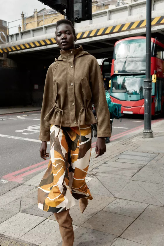 HOODED FAUX SUEDE JACKET | Zara UK