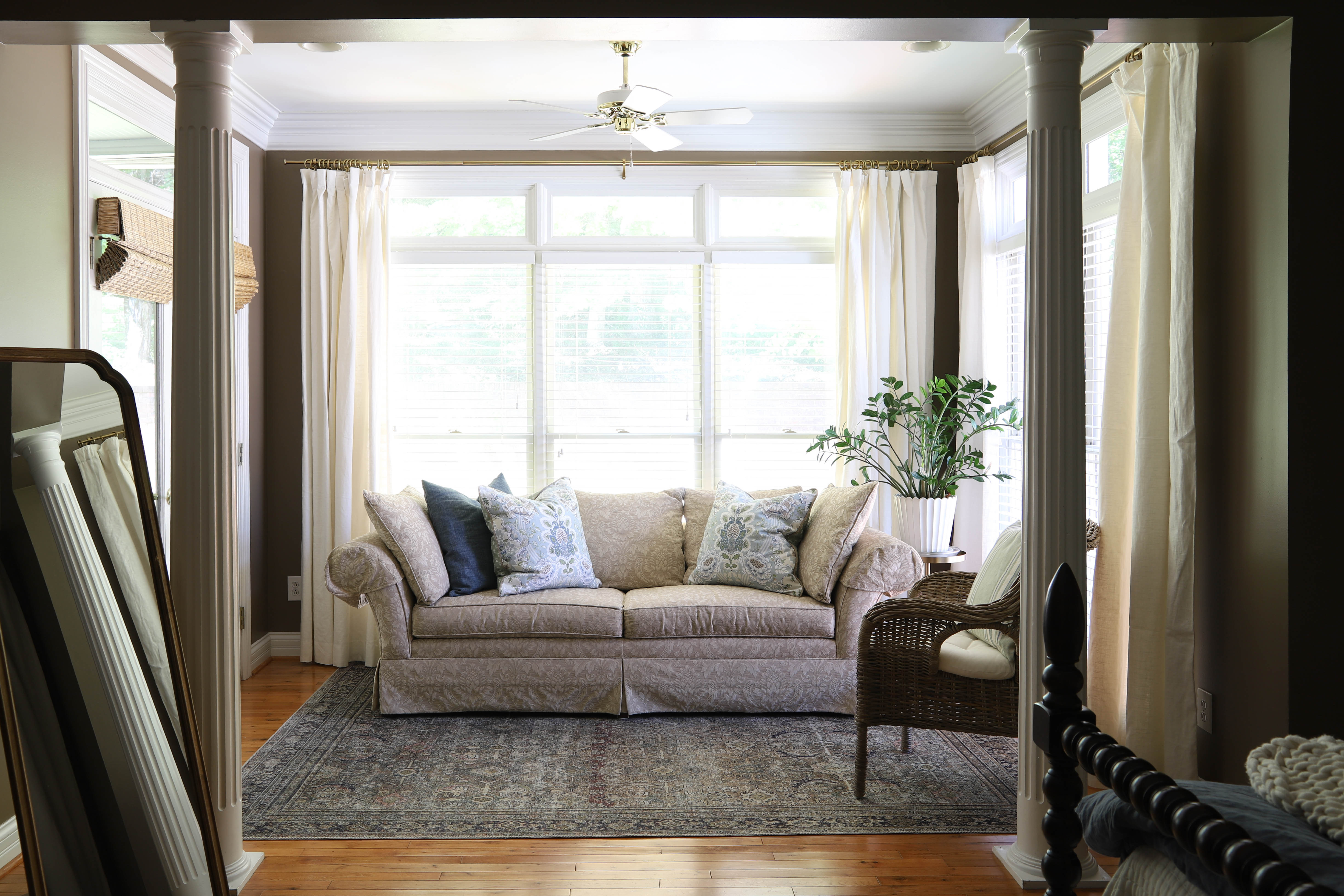 Take a rare look at the seating room in our primary bedroom. I LOVE this extra space for some quiet time in our house. I'm on the hunt for the perfect antique coffee table to go here, too!

This view has actually already changed since I took this pic, but I'll be sharing that soon! 

 #LTKSeasonal #LTKHome #LTKSaleAlert