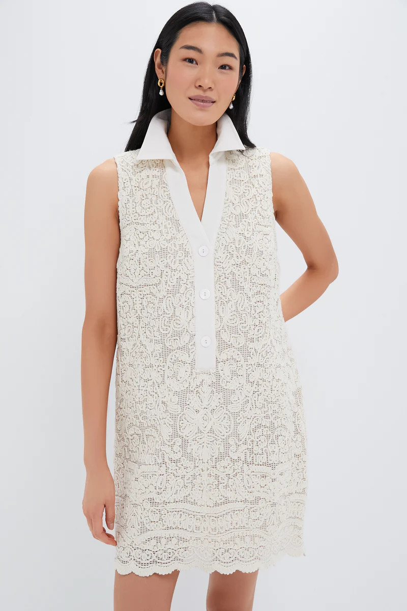 Tan Lace Sleeveless Collier Dress | Tuckernuck (US)