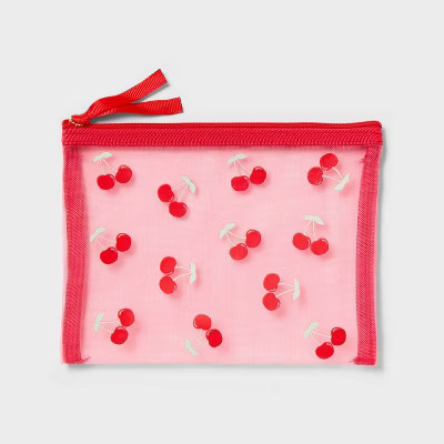 Valentine's Day Mesh Cherry Red Pencil Pouch - Spritz™ | Target