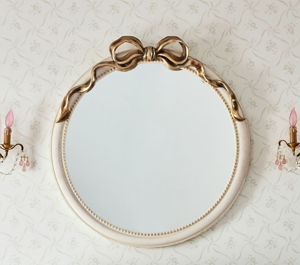 LoveShackFancy Bow Round Mirror (32") | Pottery Barn Kids