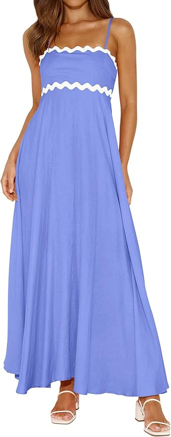 PRETTYGARDEN Womens Spaghetti Strap Maxi Dresses 2026 Summer Casual Sleeveless Smocked Boho A Lin... | Amazon (US)