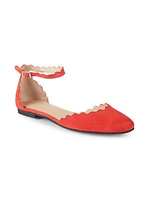 Scalloped Suede Flats | Saks Fifth Avenue OFF 5TH