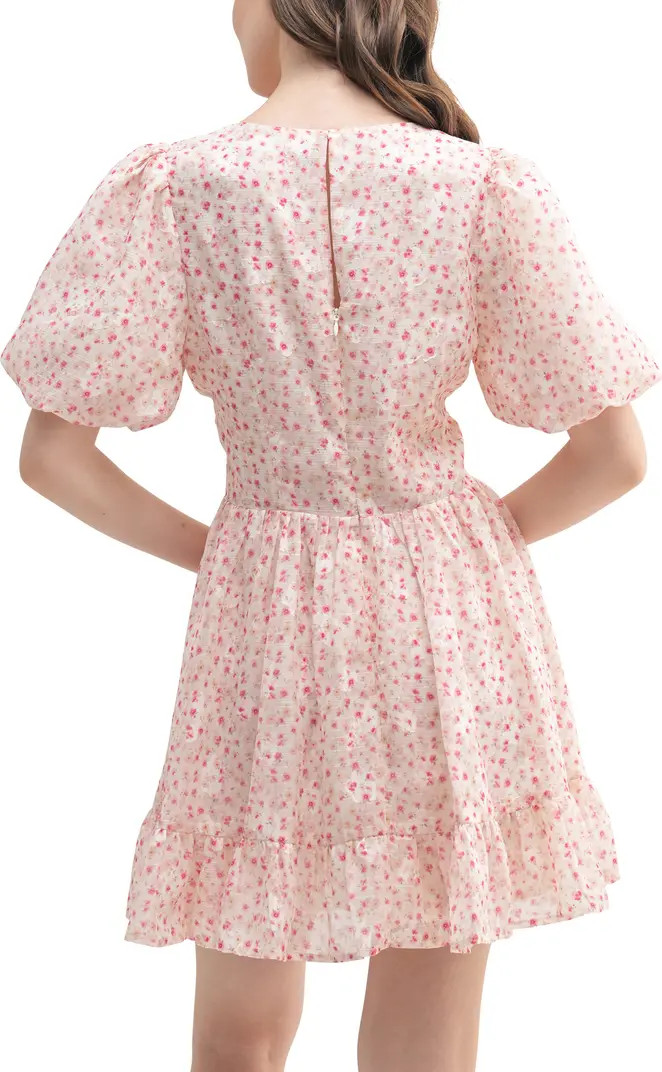 All in Favor Floral Puff Sleeve Minidress | Nordstrom | Nordstrom