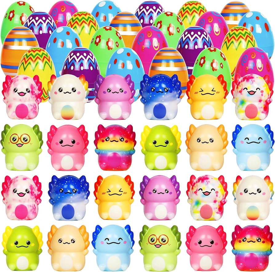24 Pack Prefilled Easter Eggs, Easter Egg Squeeze Toys, Easter Axolotl Basket Stuffers, Party Fav... | Amazon (US)