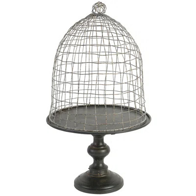 Seeley Pedestal Decorative Bird House with Wire Cloche Gracie Oaks | Wayfair North America