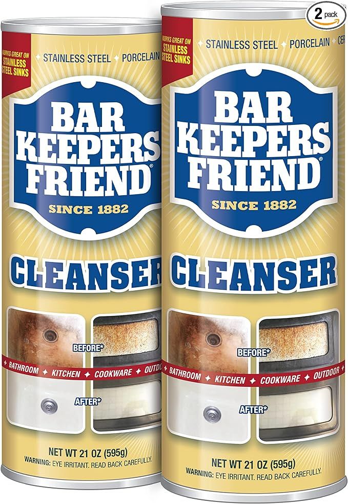 Bar Keepers Friend Powder Cleanser 21 Oz - Multipurpose Cleaner & Stain Remover - Bathroom, Kitch... | Amazon (US)