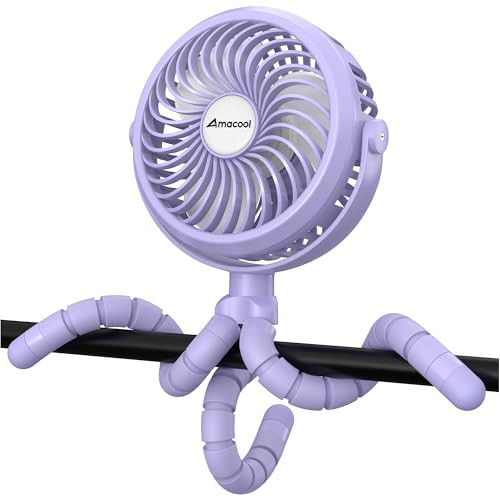 AMACOOL Battery Operated Stroller Fan, Baby Travel Essentials for Beach Disney, Newborn Boy & Girl Showers Gifts Registry Search, Rechargeable Clip On Fan for Car Seat Wagon Crib Bike Treadmill | Amazon (US)