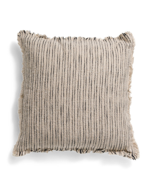 20x20 Dyed Yarn Natural Striped Pillow | TJ Maxx