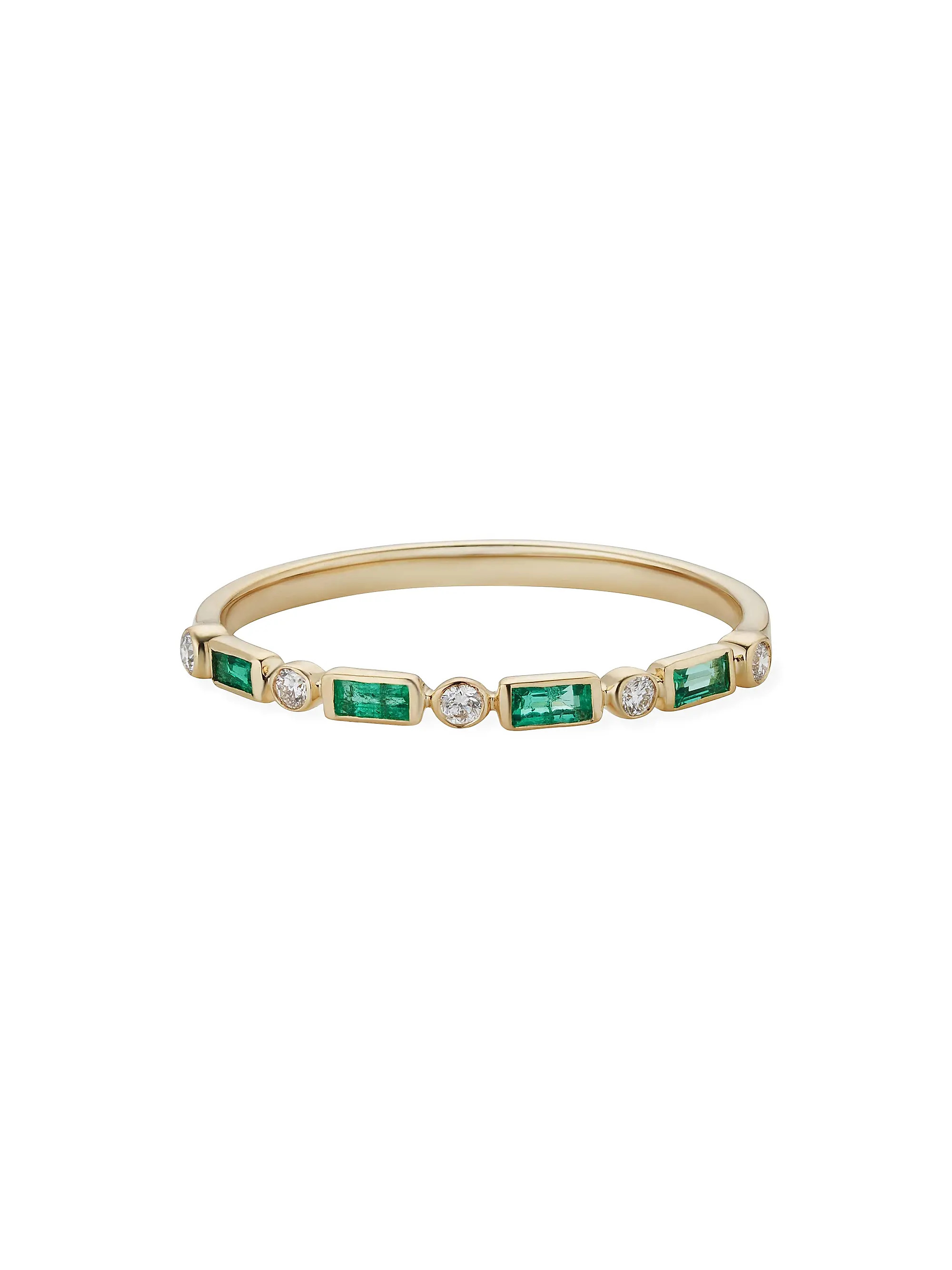 14K Yellow Gold Crown Jewels Emerald Diamond Ring | Saks Fifth Avenue
