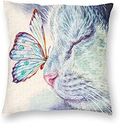 Grafffery Butterfly Throw Pillow Covers, Cat Pillow Covers 18x18, Cute Soft Pillowcases Decorative S | Amazon (US)