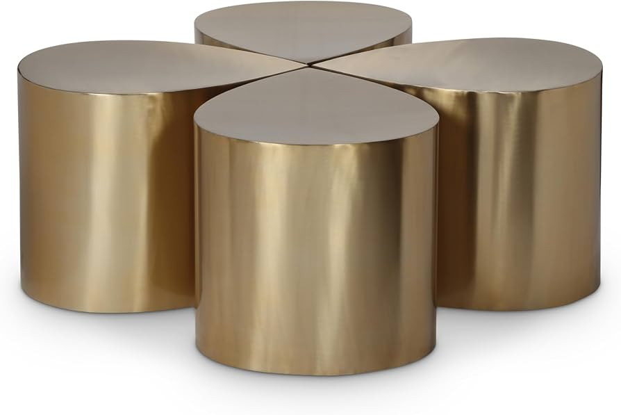 Meridian Furniture 99087Gold-CT-4PC Petal Collection Modern | Contemporary Coffee Table with Brus... | Amazon (US)