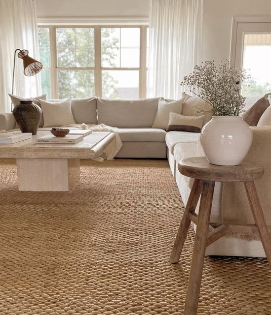 Natural Handspun Jute 9' x 12' Area Rug | Rugs USA