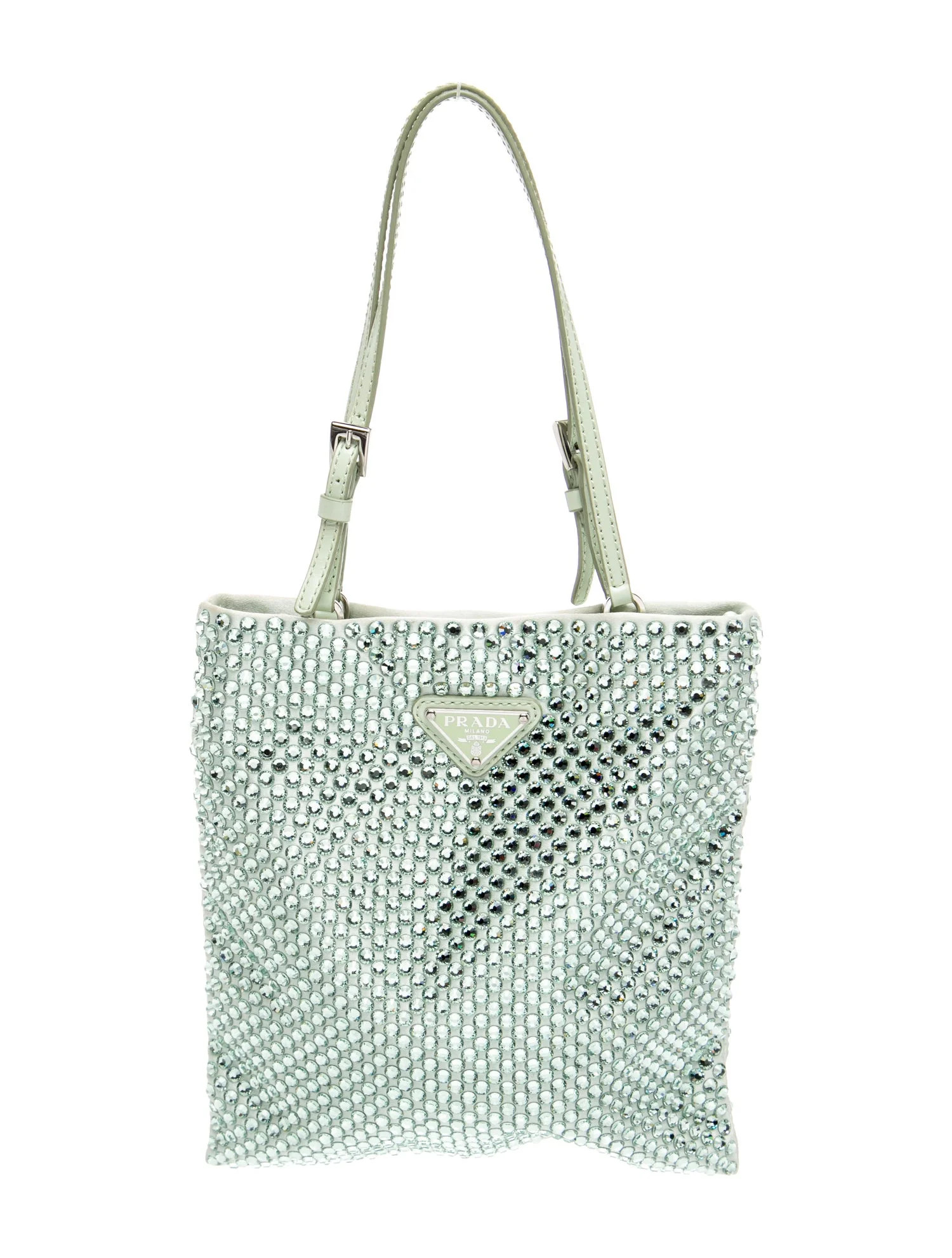 Prada Enameled Metal Triangle Top Handle Bag - Blue Handle Bags, Handbags - PRA1217140 | The Real... | The RealReal