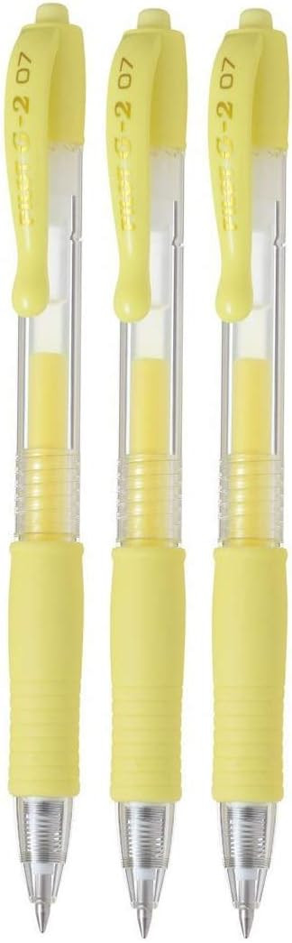 Pilot G2 Retractable Pastel Gel Ink Rollerball Pens, Fine Point 0.7mm, Yellow, 3 Count | Amazon (US)