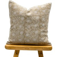 Designer Floral in Tan Beige On Natural Linen Pillow Cover, Neutral Cover, Pillow, Decorative Throw Pillow Cover | Etsy (US)