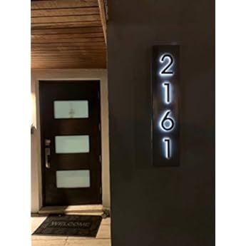 Backlit LED Home Address Numbers, 8 Inch House Numbers, Stainless Steel Hand-Polished Waterproof ... | Amazon (US)
