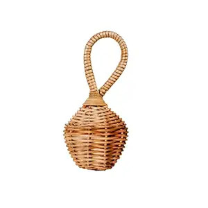 Neka Rattan Rattle | Montessori Handmade Ages 3 Months and Up, Baby Bear Brown, Shaker Rattle (Cl... | Amazon (US)