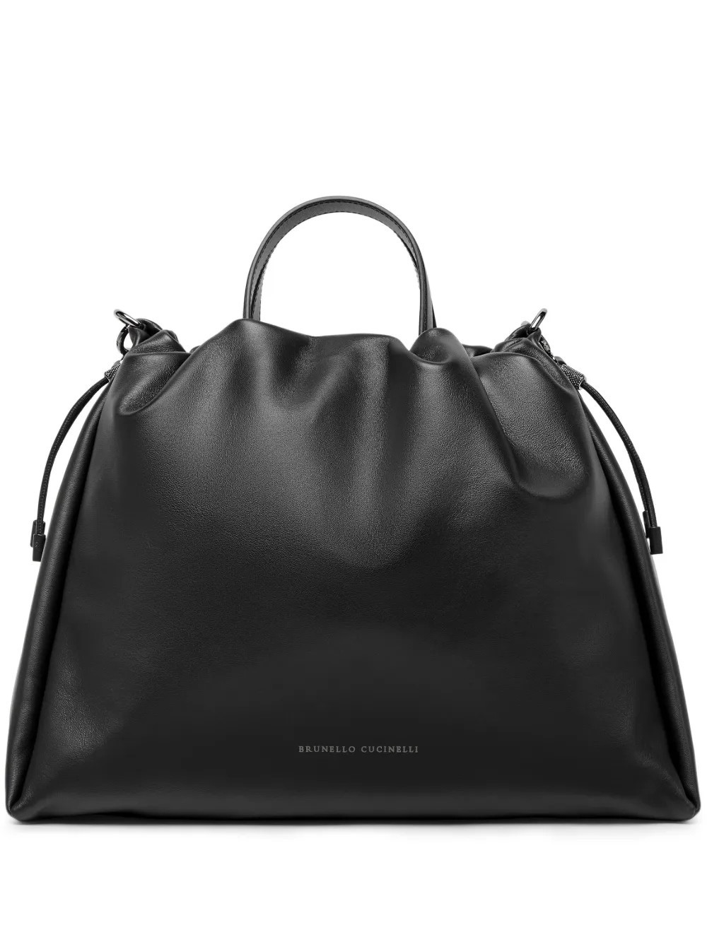 Brunello Cucinelli large Mellow leather tote bag - Black | Farfetch Global