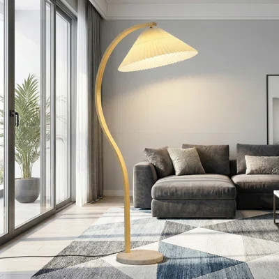 60-Inch Arched Floor Lamp, Gold | Wayfair North America