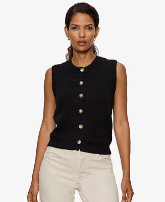 Women's Pointelle Shell Crew Neck Sweater | Macy's