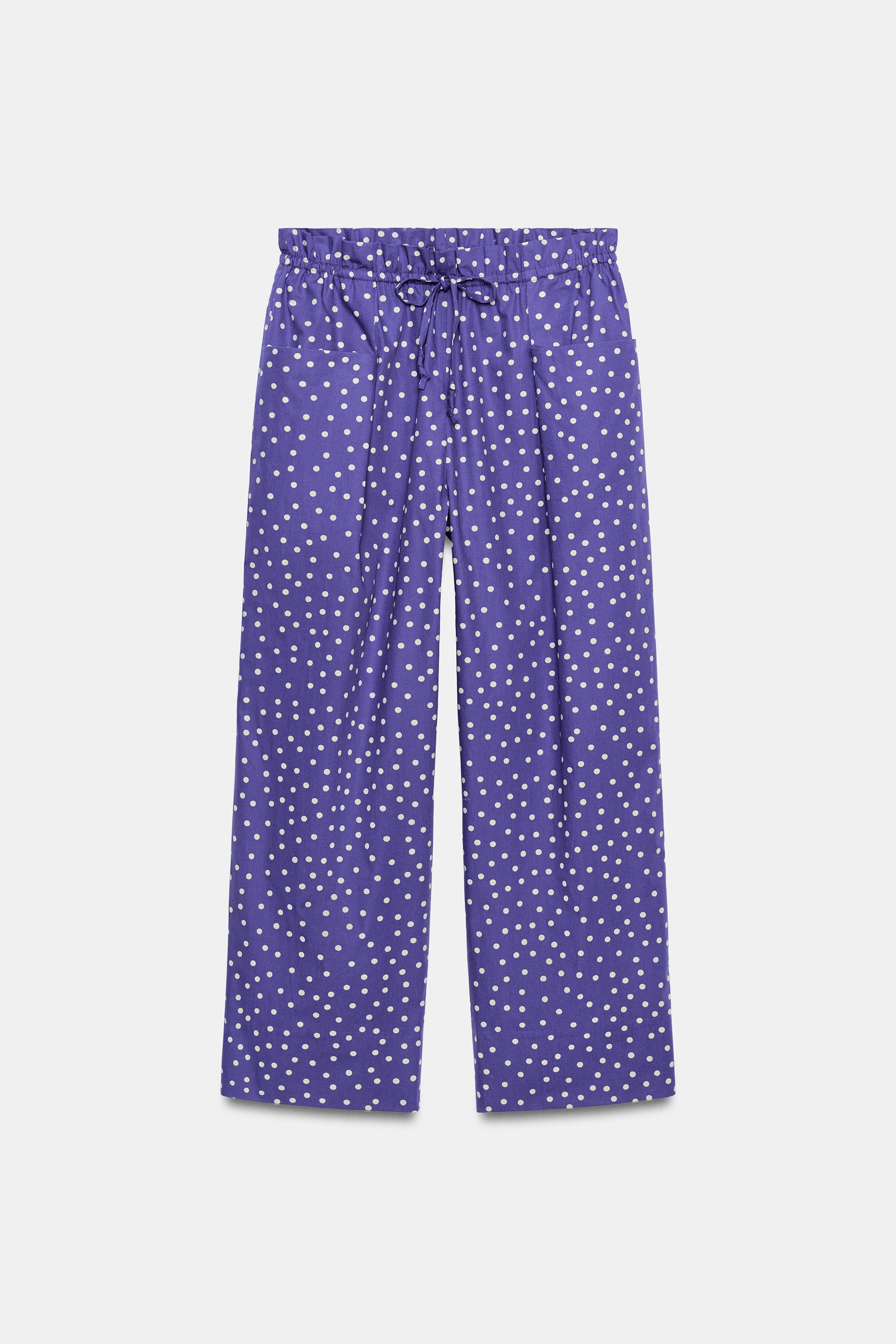 ZW COLLECTION POLKA DOT PRINT PANTS | Zara US