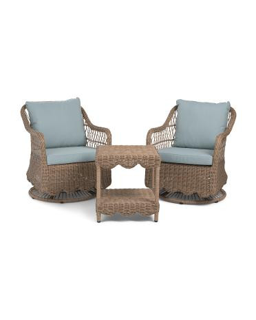 3pc Outdoor Scalloped Accent Chairs And Table Set | TJ Maxx