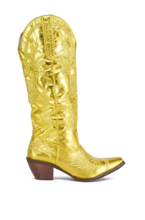 AZALEA WANG AYANNA GOLD COWBOY BOOT | AKIRA