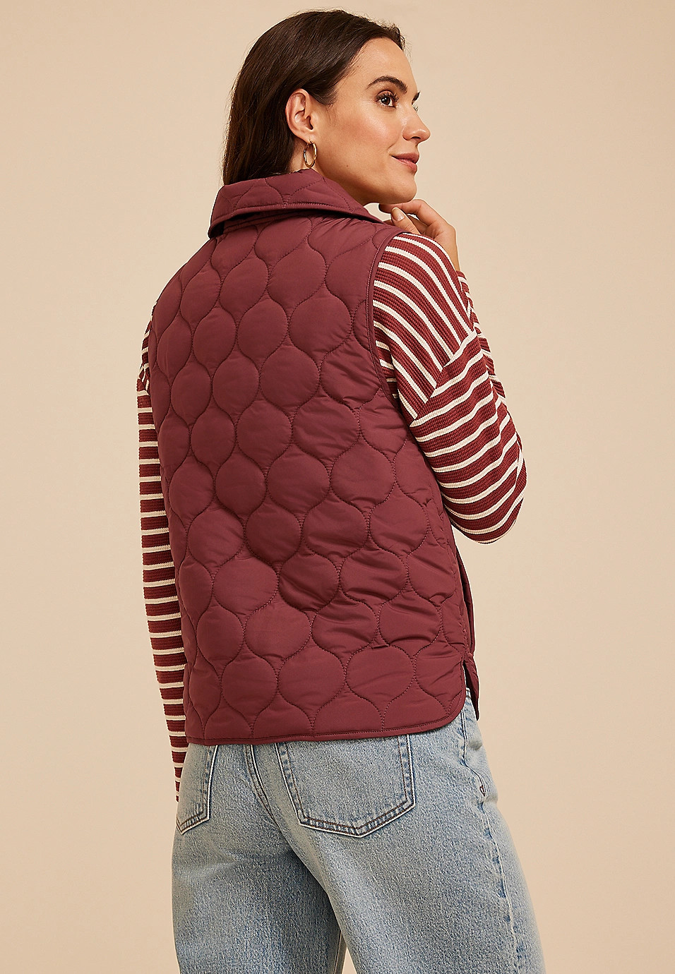 Plus Size Quilted Snap Front Athleisure Vest | Maurices