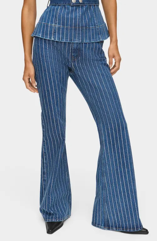 ALIGNE Diamante Flare Jeans in Mid Blue at Nordstrom, Size 25 | Nordstrom