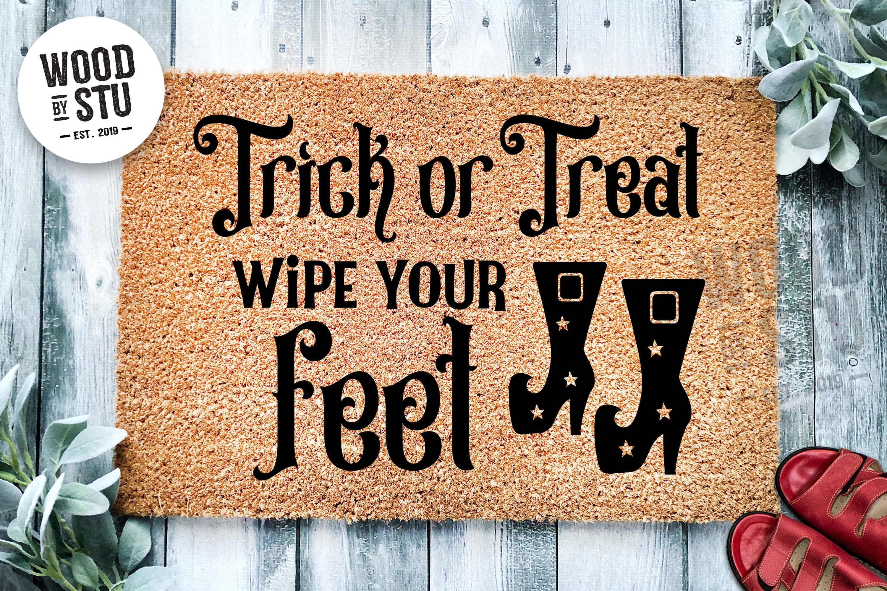 Trick or Treat Wipe Your Feet Door Mat | Funny Doormat | Welcome Mat | Halloween Decor | Funny Do... | Walmart (US)