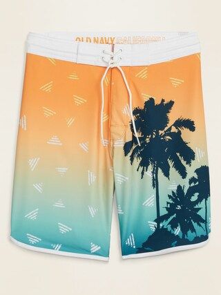 Printed Built-In Flex Dolphin-Hem Board Shorts for Men -- 10-inch inseam | Old Navy (US)