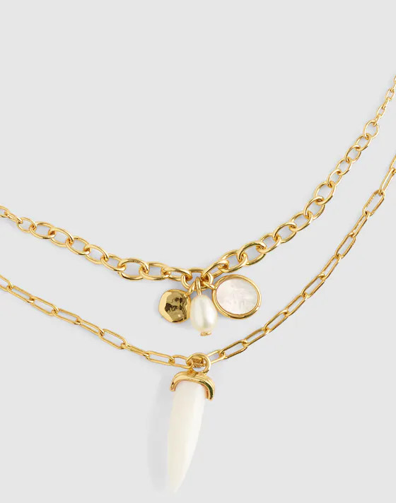 Mother-of-Pearl Horn Necklace Set | Madewell