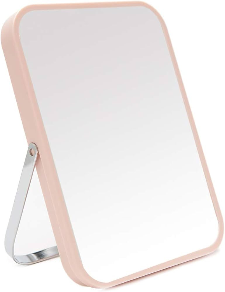 YEAKE Table Desk Vanity Makeup Mirror,8-Inch Portable Folding Mirror with Metal Stand 90°Adjusta... | Amazon (US)