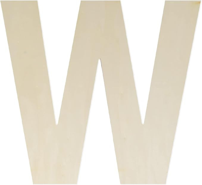 Wooden Letters 12 Inch, Big Wooden Letter W Shapes Cutouts Blank Unfinished Large Wood Alphabet L... | Amazon (US)