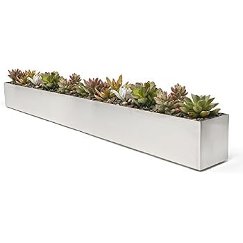 Veradek Geo Trough Planter, 3-Inch Height by 3.5-Inch Width by 32-Inch Length, White (GEVTRW) | Amazon (US)