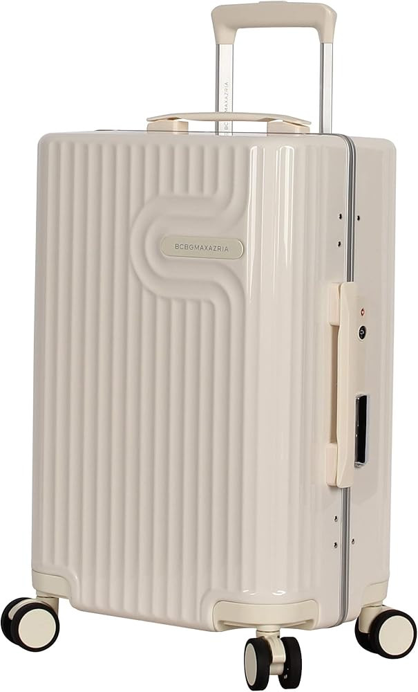 BCBGMAXAZRIA BCBG Luggage Hardside Carry On 20" Suitcase with Spinner Wheels (20in, Sunday White) | Amazon (US)