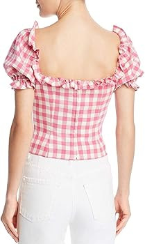 findersKEEPERS Women's Gigi Puff Sleeve Fitted Bodice Crop Top | Amazon (US)