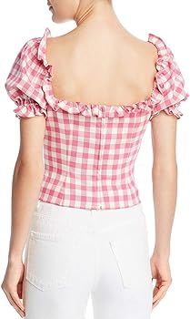 findersKEEPERS Women's Gigi Puff Sleeve Fitted Bodice Crop Top | Amazon (US)