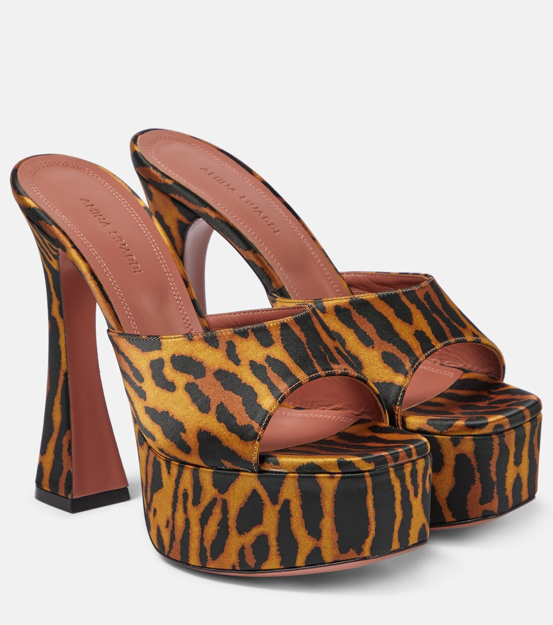 Dalida leopard-print satin platform mules | Mytheresa (US/CA)
