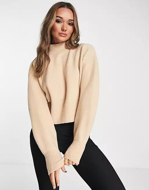 & Other Stories blend mock neck sweater in beige | ASOS (Global)