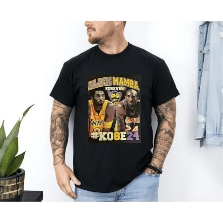 Kobe Bryant Mamba Forever T-Shirt Size Large Black Graphic Lakers #KO8E24 Rare The unisex soft-style t-shirt comfortable material. | Walmart (US)