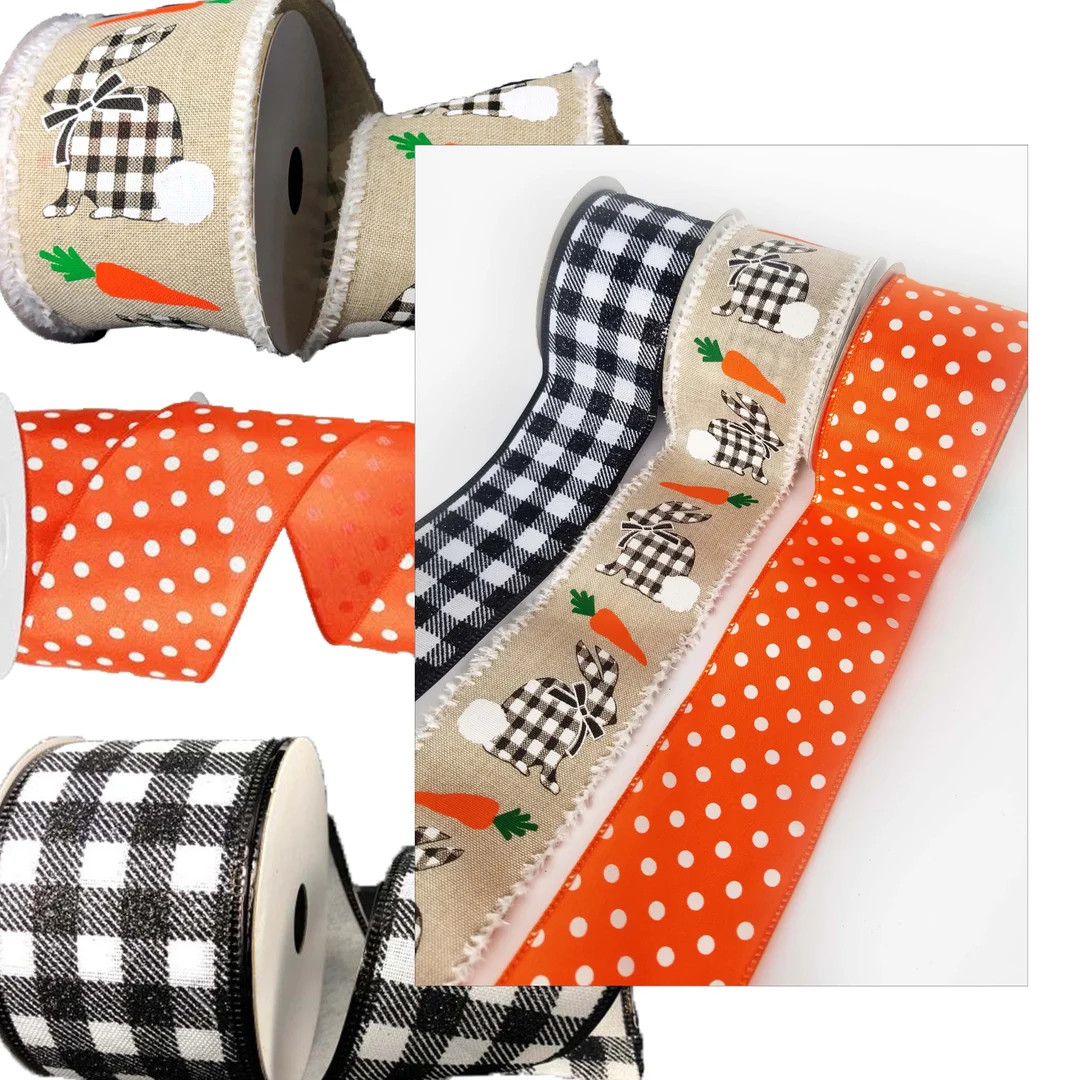 Easter Ribbon Collection, Easter Bunny Ribbon, Wired Easter Ribbon for Wreaths and Bows, Ribbon S... | Etsy (US)