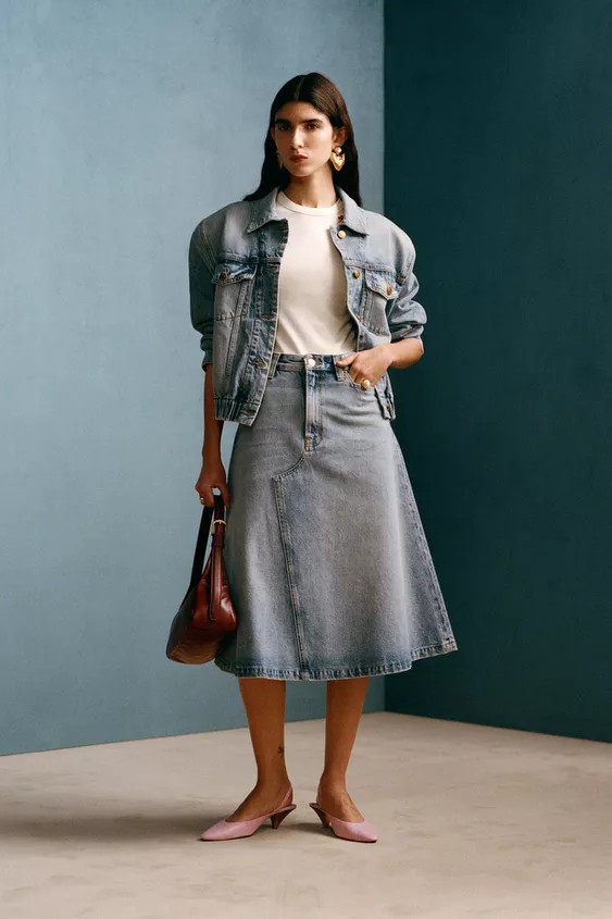 WILLY CHAVARRIA X ZARA DENIM MIDI SKIRT | Zara US